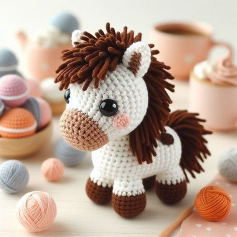 Crochet Pattern Horse Free, Free Cat Amigurumi Crochet Pattern, Horse Crochet Pattern Free Amigurumi, Crochet Amigurumi Dolls, Amigurumi Farm Animals Free Pattern, Mini Horse Crochet Pattern Free, Crochet Horse Pattern Free Easy, Farm Animal Amigurumi, Crocheted Horse Pattern Free