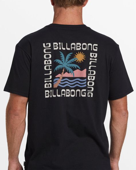 Slip into an island state of mind with Billabong's Troppo Pocket T-Shirt. Crafted of mid-weight premium cotton fabric, this men's crew neck tee features soft-hand screen printing, a regular fit, and a heat seal neck label for extra comfort. Featured here in the Black colorway.Features Fabric: Cotton fabric [160 g/m2] F Billabong Tees, Billabong Men, Neck Label, Pocket Tshirt, State Of Mind, Mens Crew Neck, Blue Tshirt, Pocket Tee, Soft Hand