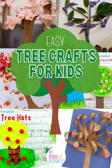 Need a fun tree craft idea for a spring craft, a tree study, or letter t craft? These 15 fun and easy craft ideas are perfect for preschoolers, toddlers, and other young kids. Trees Lesson Plan Preschool, Tree From Construction Paper, Easy Tree Craft Preschool, Tree Study Kindergarten, Prek Tree Crafts, Tree Study Ideas For Preschool, Creative Curriculum Tree Study Activities, Tree Study For Preschool, Plants And Trees Preschool