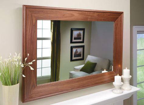 Walnut Mirror, Mirror Frame Diy, Wooden Mirror Frame, Woodworking Projects Furniture, Wood Framed Mirror, Luxury Dining Room, Furniture Design Living Room, Wooden Mirror, Estantes Flotantes