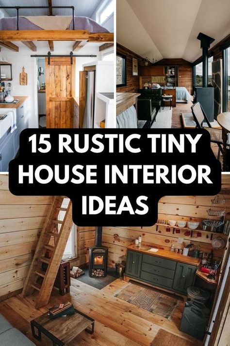 I’m sharing 15 fantastic rustic tiny house interior ideas that will make your compact space feel warm, inviting, and uniquely yours. Let’s dive right in! Small Rustic Cottage Interior, Small Barndominium Living Room, Tiny Cabin Interior Ideas, Tiny House Design Interior Space Saving, Cottage Style Tiny House Interior, Diy Tiny Home Interior Ideas, Small Rustic House Interior, Tiny House Rustic Interior, Decorating A Tiny House