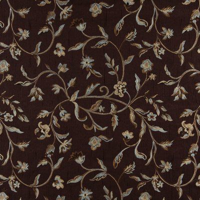 Wildon Home® Embroidered Floral Fabric Color: Bed Window, Floral Upholstery Fabric, Designer Upholstery Fabric, Kovi Fabrics, Aqua Fabric, Floral Upholstery, Fabric Ottoman, Traditional Furniture, Ikat Fabric