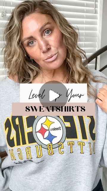 Ways To Style A Crewneck Sweatshirt, Crew Neck To V Neck Diy No Sew, Sweatshirt Too Big, Distress Sweatshirt Diy, Styling A Crew Neck Sweatshirt, Diy Off Shoulder Sweatshirt, Diy Off The Shoulder Sweatshirt, How To Cut A Sweatshirt Off The Shoulder, Cut Sweatshirt Neckline