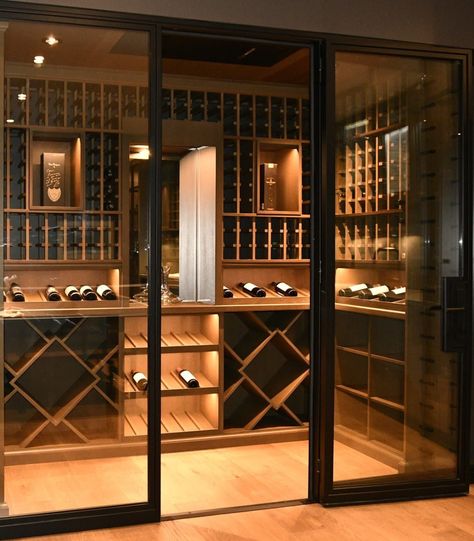 30 Wine Cellar Ideas to Transform Any Space in Your Home - placeideal.com Mini Wine Cellar Ideas, Whiskey Closet, Basement Wine Cellar Ideas, Wine Cellar Modern, Cellar Basement, Wine Cellar Inspiration, Under Stairs Space, Wine Cellar Ideas, Under Stairs Storage Ideas