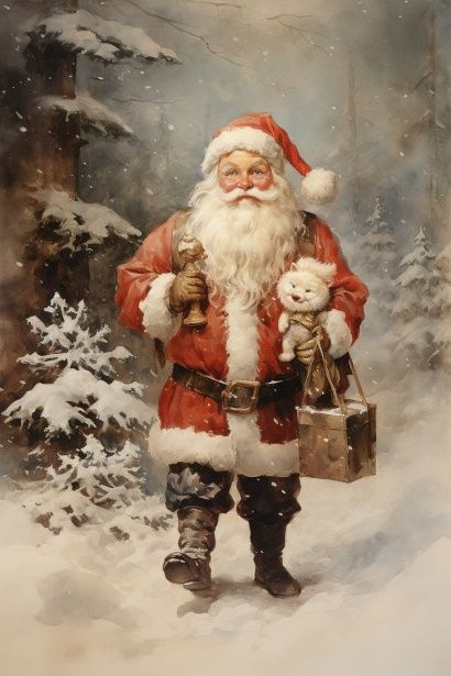 Free image of "Vintage Santa Greeting Card" by Circe Denyer Vintage Santa Clip Art, Santa Clause Picture, Santa Claus Pictures Prints Free Printable, Vintage Christmas Greetings, Retro Santa Images, Vintage Santa Images Free Printable, Free Christmas Printables Vintage Clip Art, Santa Claus Pictures Image, Vintage Santa Images