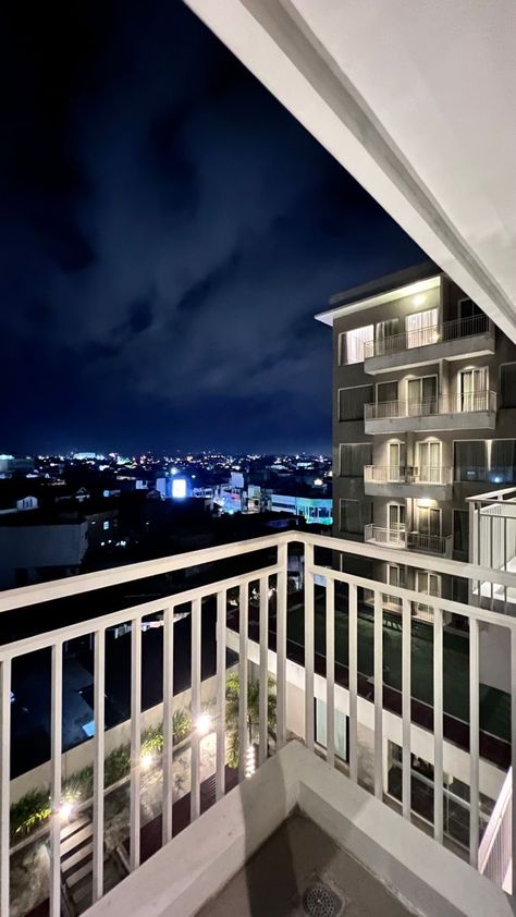 City Apartment Balcony Aesthetic, Hotel Balcony View, Balcony City View Night, Miami Balcony View, Night Balcony View, City View From Balcony, Balcony View Aesthetic, Mbbs Life, Balcony Background