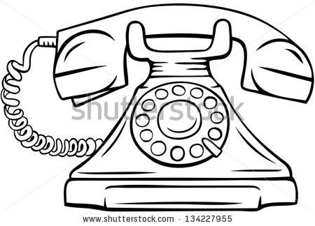 Outline Examples Old Fashioned Telephone, Phone Vector, Make Your Own Calendar, Drawing Vintage, Free Printable Flash Cards, Pick Up The Phone, Vintage Phone, Inspire Bible Journaling, Bee Embroidery