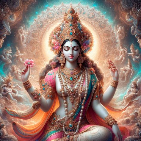 Maa Bhuvaneshwari: The Preserver of the Universe 🌅✨ Hreem! Bow to Maa Bhuvaneshwari, the cosmic mother and one of the 10 Mahavidyas, revered as the preserver of the universe. With the radiant complexion of the rising sun, she embodies the power of creation, sustenance, and dissolution. Her crescent moon-adorned hair, three eyes of wisdom, and four graceful arms symbolize her divine strength and infinite compassion. Invoke her blessings to find balance, prosperity, and spiritual enlightenment... Cosmic Mother, Three Eyes, The Rising Sun, Find Balance, Spiritual Enlightenment, Durga Goddess, Rising Sun, Third Eye, Crescent Moon