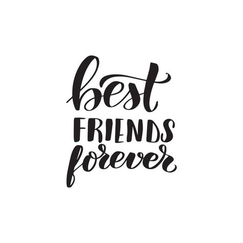 Best Friend Calligraphy, Friends Calligraphy, Best Friend Letters, Bff Forever, Tshirt Prints, Calligraphy Illustration, Wedding Scrapbooking, Wedding Scrapbooking Layouts, Love Scrapbook