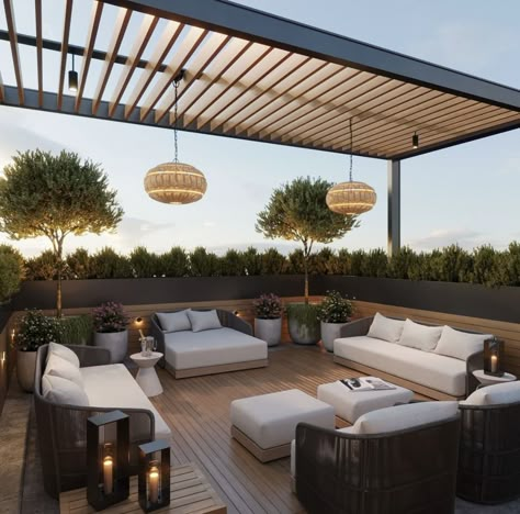 Roof Terrace Design, Rooftop Patio Design, Roof Garden Design, Terrace Garden Design, Terrace Decor, Rooftop Terrace Design, Rooftop Design, Rooftop Patio, Apartment Patio Decor