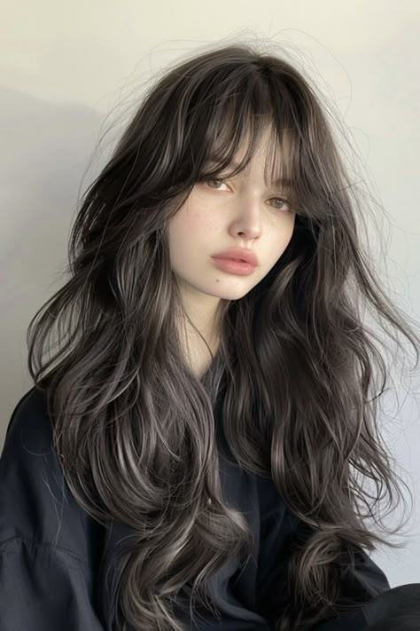 Hair Cut With Bangs For Girl Long, 2025 Hairstyles For Women, Bangs Layers Long Hair, Long Hair With Short Bangs, Long Hair With Bangs Hairstyles, Asian Long Hair, Hair Inspiration Long, Hairstyles For Layered Hair, Haircuts For Long Hair