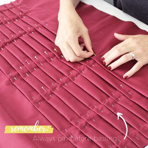 How To Sew Knife Pleats: The Emma Skirt Sewing Tutorial | The Flora Modiste Skirt Sewing Tutorial, Pleated Skirt Pattern, Knife Pleated Skirt, First Sewing Projects, Garment Construction, Pleats Pattern, Bridal Hijab, Construction Techniques, Knife Pleats