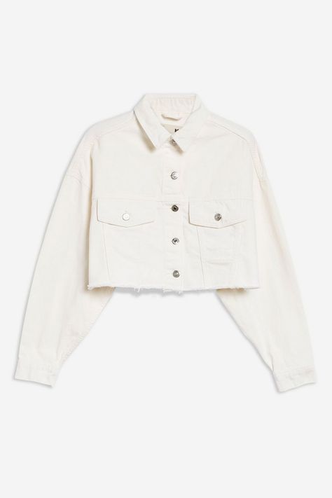 Cropped Denim Jacket in White @Topshop Jean Jacket Outfits, Cute Outfits With Jeans, Rock Outfit, Double Denim, Cropped Denim Jacket, Topshop Outfit, Denim Jacket Women, Girls Fashion Clothes, Teenage Fashion Outfits