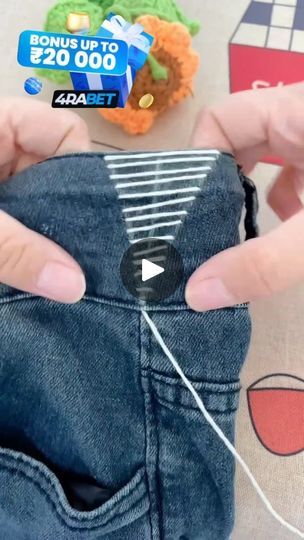 Sewing Pants Waist Smaller, Pants Waist Too Big Hack, Jeans Waist Too Big Hack, How To Make Jeans Smaller In The Waist, Artist Hacks, Hacks Lifehacks, 5 Min Crafts, Sewing Tips And Tricks, Denim Diy