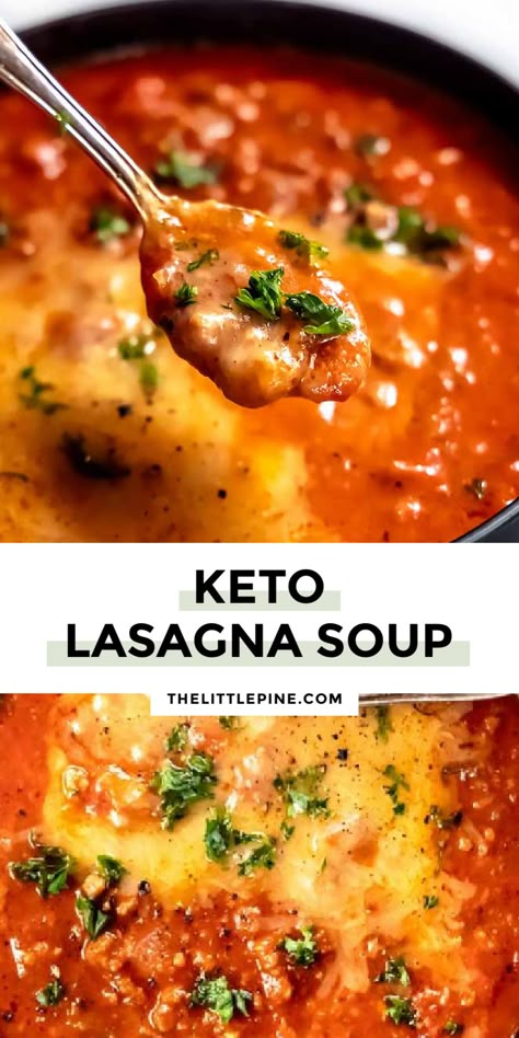 Keto Lasagna Soup, Sautéed Onions, Low Carb Lasagna, Low Carb Soup Recipes, Keto Lasagna, Desserts Keto, Keto Soup, Lasagna Soup, Low Carb Soup