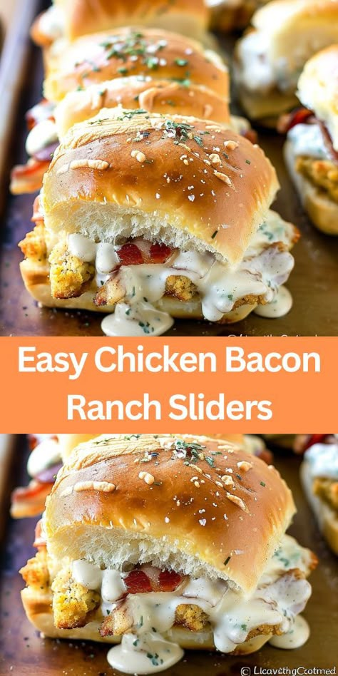 Chicken Bacon Ranch Sliders Chicken Bacon Ranch Sliders Easy, Easy Food Dishes For Party, One Pan Sliders Kings Hawaiian, Sliders Recipes Hawaiian Rolls Easy Buffalo Chicken, Canned Chicken Sliders Recipes, Slider Recipes Hawaiian Rolls Chicken, Healthy Slider Sandwiches, Blt Sliders Recipes, Ww Sliders Recipes