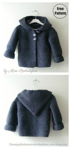 Garter Stitch Hooded Baby Jacket Free Knitting Pattern #freeknittingpattern #knittingpattern #knttingforbaby #babyjacketpattern Baby Boy Knitting Patterns Free, Baby Jackets Pattern, Boys Knitting Patterns Free, Knit Baby Jackets, Baby Cardigan Knitting Pattern Free, Kids Knitting Patterns, Baby Cardigan Pattern, Baby Hat Knitting Pattern, Baby Boy Knitting Patterns