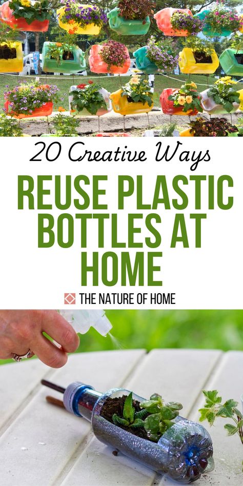 Looking for unique bottle ideas? Check out these 20 creative ways to repurpose plastic bottles for home, garden, and craft projects! From garden planters to practical home solutions, these ideas will help you reduce plastic waste and add charm to your DIY designs. Try out these recycled garden planters and plastic bottle crafts today. Save this pin to start your sustainable DIY journey! Earth Day Projects With Recycled Items, How To Reuse Water Bottles, Projects Made From Recycled Materials, Reusing Plastic Bottles, Plastic Bottle Upcycling, Apple Juice Bottle Crafts, Upcycling Projects For School, Plastic Bottle Flowers Diy, Recycling Science Projects For Kids