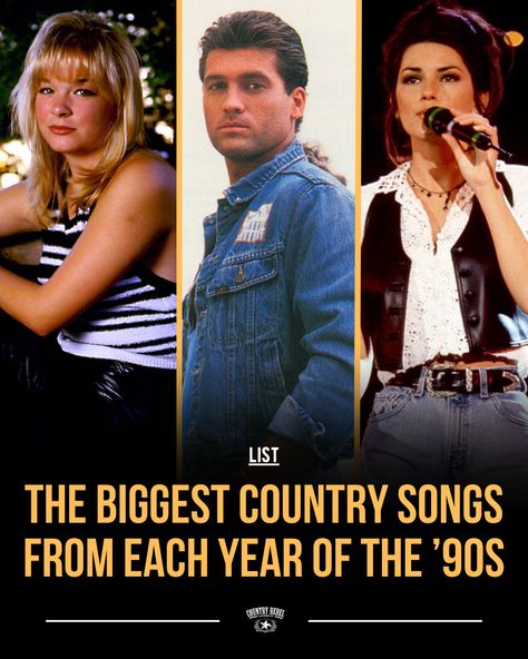 Did you listen to these hit songs in the 90s?  See the top country song from each year of the 1990’s here: https://go.countryrebel.com/biggest-country-songs-of-90s 90’s Country, 90s Songs Playlist, 90s Country Party, Best 90s Songs, Country Songs List, Country Music Playlist, Top Country Songs, 90s Country Music, Hot Country Songs