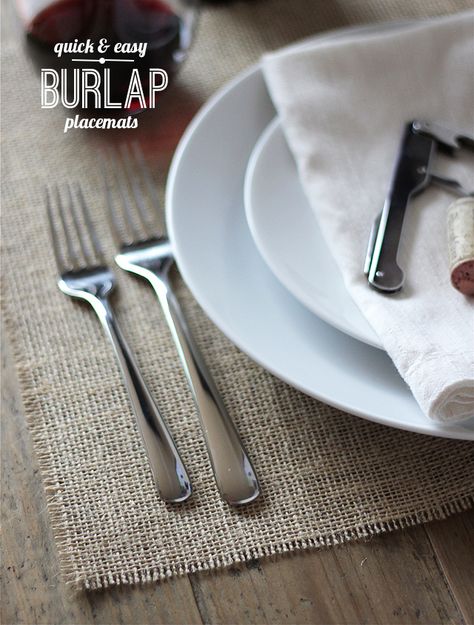 Quick & Easy Burlap Placemats Diy Burlap Placemats, Placemats Ideas, Placemats Wedding, Burlap Diy, Easy Placemats, Burlap Placemats, Wedding Placemats, Easiest Burlap, Diy Placemats