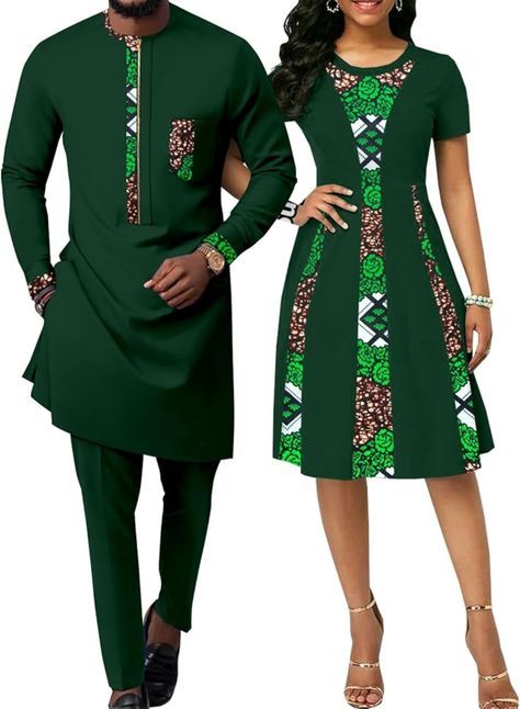 African A-line Dresses for Women Matching Couple Outfits Dashiki Men Clothes Zipper Shirt and Pant Sets Party Wear Ankara Couple Outfit Wedding, Fashion Design Clothes Men, Model Couple Africain, Casual African Outfits For Women, African Traditional Dresses Wedding, Men And Women Matching Outfits, African Couple Outfit Matching, Ankara Couple Outfit, Couples Outfits Matching