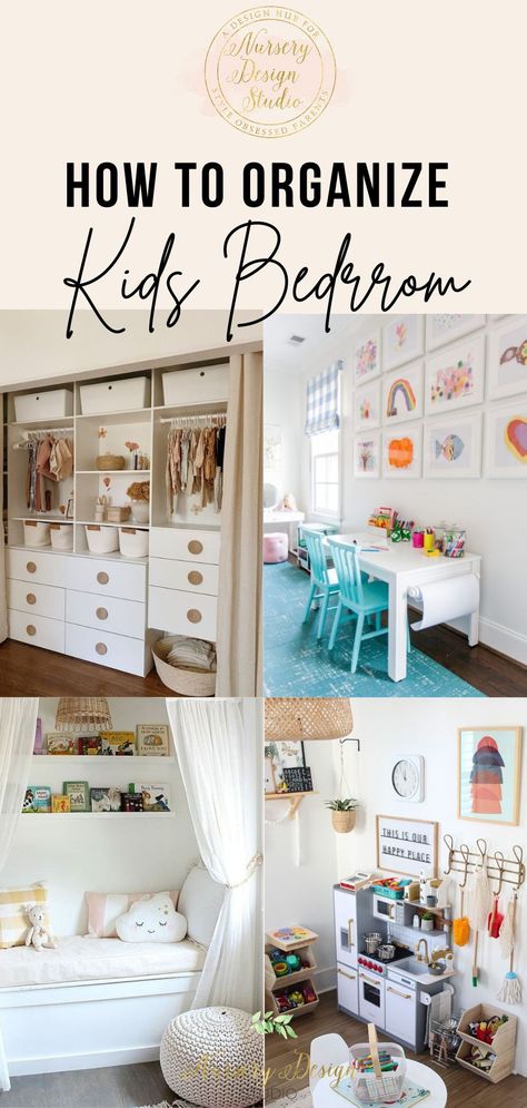 Wondering how to organize kids bedroom? Isn't it amazing how children's rooms seem to accumulate everything from toys to books, clothes, and more? Toddler Bedroom Clothes Storage, How To Organize Toys In Bedroom, Organize Girls Bedroom, Organizing Girls Bedroom, Toddler Girl Bedroom Organization Ideas, Organize Toddler Room, Organizing Toddler Room, Girl Bedroom Organization Ideas, How To Organize Kids Toys