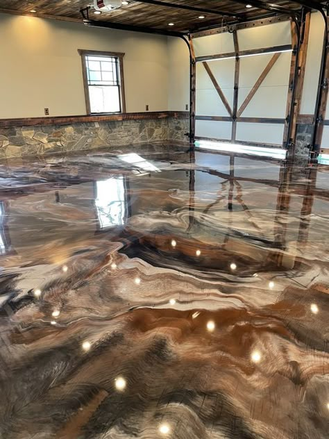 Metallic Epoxy - Decorative Concrete of Virginia (VA) Epoxy Concrete Floor, Concrete Floors In House, Epoxy Floor Designs, Epoxy Floor 3d, Epoxy Resin Flooring, Resin Flooring, Concrete Countertops Colors, Concrete Countertops Bathroom, Stained Floors