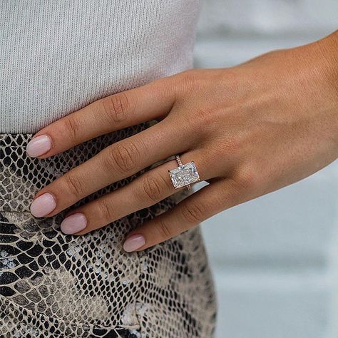 Maxine Rose Gold Radiant Cut Engagement Ring In Sterling Silver – maxinejewelry Elongated Radiant Cut, Engagement Ring Radiant Cut, Elongated Radiant, Radiant Cut Moissanite Ring, Engagement Ring Radiant, Radiant Cut Moissanite Engagement Ring, Promise Ring Diamond, Dainty Engagement Ring, Dainty Engagement