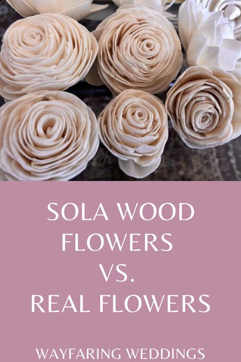 Sola Wood Flowers vs. Real Flowers Wood Roses How To Make, Trader Joe’s Wood Flowers, Wooden Wedding Flower Bouquets, Wood Flower Bridal Bouquet, Solawood Flowers Making, Wooden Flowers Wedding Bouquets, Solawood Flowers Wedding Ideas, Wooden Wedding Flowers, Diy Wood Flowers