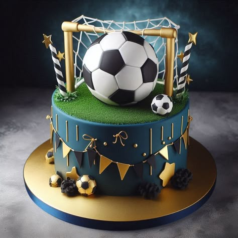 Football Cake For Men, Soccer Ball Cake Ideas, Football Theme Birthday Cake, Soccer Birthday Cakes Boy, Football Cakes For Boys Birthdays, Soccer Cupcake Ideas, Birthday Buffet Ideas, Football Theme Cake Boys, Birthday Cake Football Theme