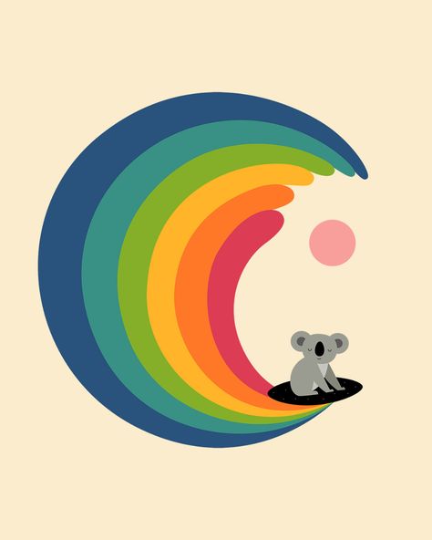 Rainbow Illustration Art, Andy Westface, Poster Grafico, Rainbow Illustration, Surfer Art, Nursery Illustration, Illustration Art Kids, Art Et Illustration, Art And Illustration