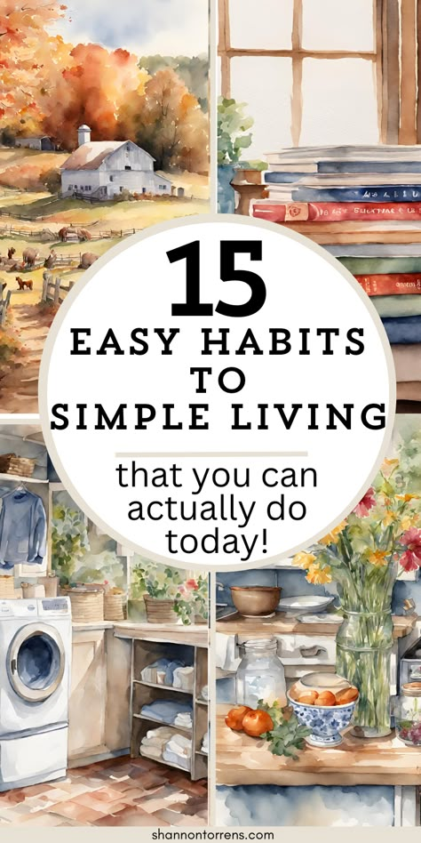 15 Easy Ways To Simplify Your Home and Transform Your Life! Here are 15 easy ways to simplify your home. I have personally adopted all of these basic habits so I know they work! When adopting a new habit I try to start with one at a time.  This makes it easier for a new habit to stick around for the long haul.  Simple Living / Simplified Life / Simple Home How To Curate Your Home, Simple Living Home, How To Make Life Easier, How To Simplify Life, Back To Basics Living, How To Simplify Your Life, French Homestead, Simple Ways To Improve Your Life, Simple Living Aesthetic