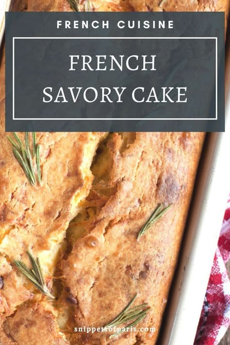 Savory Cake Recipe Savory Cakes Recipes, Savory Cake Ideas, Savory Quickbreads Recipes, Easy French Cake Recipes, Savoury Cake Recipes, Savory Cake Recipes, Savoy Cake, Savory Cakes, French Toast Recipe Savoury