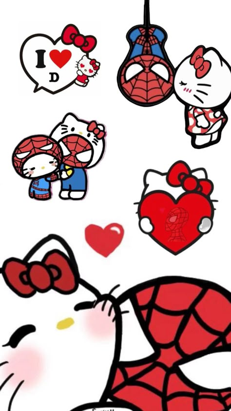 Hello Kitty And Spiderman, Spiderman, Hello Kitty, Kitty, I Love