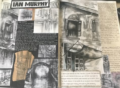 Gcse Portfolio, Gcse Art Artist Study, Art Analysis Gcse, Gcse Art Aesthetic, A Level Artists, Page Layout Design Art Gcse, A Level Research Page, Artist Pages Gcse Art, Architectural Sketchbook