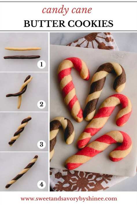 Easy Xmas Dessert, Christmas Baking Recipes Easy, Christmas Biscuits Recipe, Christmas Cookie Dough, Different Cookies, Candy Cane Cookie Recipe, Xmas Cookies Recipes, Christmas Baking Easy, Candy Cane Recipe