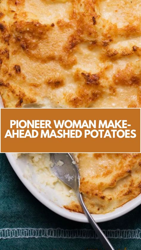 This easy, creamy mashed potato recipe from Pioneer Woman is perfect for a quick and delicious side dish. Made with simple ingredients like butter, cream cheese, and half-and-half, it’s a warm, comforting dish that can be prepared in advance for hassle-free meals. Perfect for any occasion! Pioneer Woman Creamy Mashed Potatoes, Ree Drummond Mashed Potatoes Make Ahead, Make Ahead Mashed Potatoes Recipe Pioneer Woman, Pioneer Women Mash Potatoes, Pioneer Woman Potato Casserole, Best Russet Mashed Potatoes, Recipe Using Mashed Potatoes, Southern Style Mashed Potatoes, Mashed Potatoes Recipe Potato Ricer