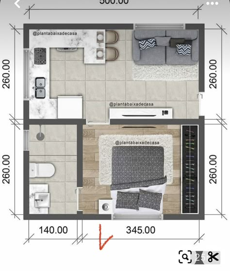 Studio Apartment Plan, Small Apartment Floor Plans, Small Apartment Layout, Small Apartment Plans, Studio Apartment Floor Plans, Studio Floor Plans, Small House Layout, House Floor Design, Small House Floor Plans