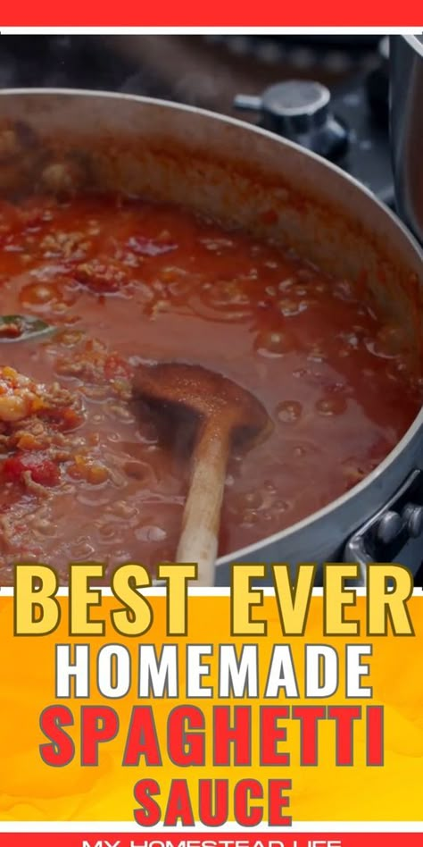 Homemade Italian Spaghetti Sauce, Canning Homemade Spaghetti Sauce, Homemade Canned Spaghetti Sauce, Best Homemade Spaghetti, Spaghetti Sauce From Scratch, Best Homemade Spaghetti Sauce, Italian Spaghetti Sauce, Pasta Sauce Recipes Tomato, Homemade Spaghetti Sauce Easy