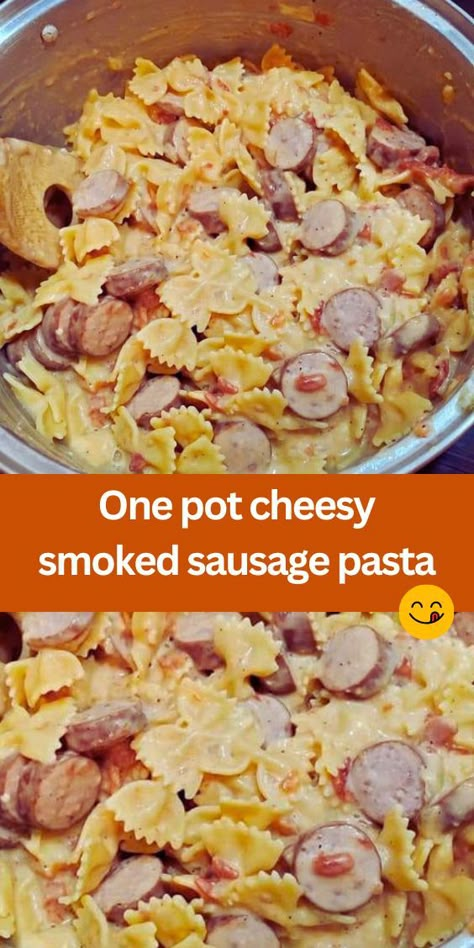 Cheesy Sausage Pasta Recipes, Sausage And Cheese Pasta, Dinner Ideas With Sausage Easy Meals, Quick Easy Dinner Meals Families, Dinner Ideas Using Smoked Sausage, Easy Cheap Dinner Recipes For Two, Easy Recipes With Smoked Sausage, Quick Easy Weeknight Meals, Things To Make With Smoked Sausage