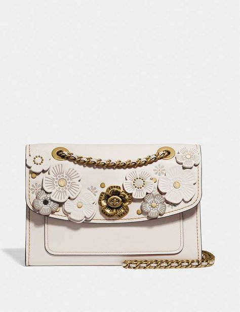 Coach Parker With Tea Rose Applique Women Hand Bags, Purse Aesthetic, Coach Parker, Purse Luxury, Expensive Bag, Rose Applique, Girly Bags, Purses For Women, Luxury Purses