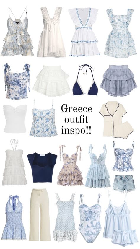 #greece #greecesummer #greeceoutfits #vacationfit #holidayfit #greecefit #vacationoutfits #holidayoutfit #outfitinspo #fyp #blowup #xyz Greece Summer Outfits, Greece Vacation Outfit, Greece Fits, Estilo Blair Waldorf, Holiday Outfits Summer, Greece Outfit, Types Of Clothes, Greece Summer, Summer Holiday Outfits