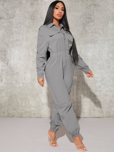 Casual Jumpsuits For Women, Winter Drip, Satin Wrap Skirt, Shirt Jumpsuit, Sequin Cami Dress, Wide Leg Pants Outfits, Comfy Jumpsuits, Leg Pants Outfit, Backless Bodycon Dresses