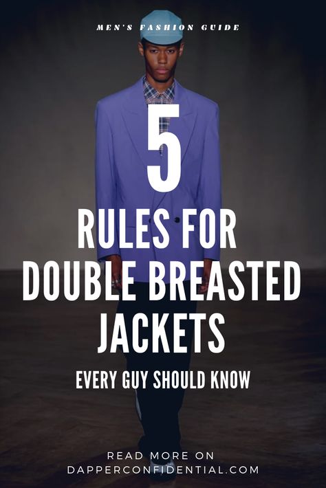 Our ultimate guide to double breasted jackets and suits — and 5 rules every guy needs to know on how to wear this traditional style that's popular again. #doublebreasted #suits #jackets #mensfashion Double Breasted Blazer Men Casual, Casual Double Breasted Blazer, Double-breasted Tuxedo Style Business Outerwear, Formal Double-breasted Suit With Concealed Placket, Dapper Fitted Double Breasted Semi-formal Suit, Timeless Double-breasted Suit With Double Button Closure, Timeless Double-breasted Suit With Concealed Placket, Double Breasted Blazer Men, Styling Basics