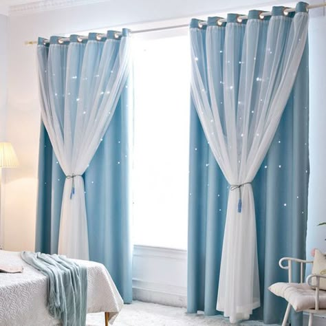 Frozen Theme - Amazing Ideas Of Children's Bedroom Decorating Frozen Themed Bedroom, Frozen Bedroom, Frozen Room, Curtains Living Room Modern, Blackout Curtains Bedroom, Frozen Themed, Dekorasi Kamar Tidur, Blue Curtains, Kids Curtains