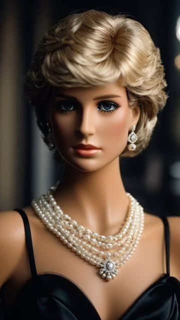 Celebrity Barbie, Princess Diana Hair, Barbie Jewelry, Celebrity Dolls, Dress Barbie Doll, Jewelry 2023, Female Faces, Barbie Diorama, Christmas Outfit Ideas