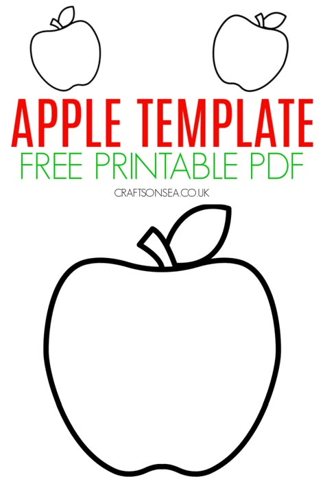 apple template free printable PDF Apple Labels Free Printable, Apple Name Craft Template, Apple Art Crafts Preschool, Apples Prek Activities, September Art For Kindergarten, Printable Apples Free, Apple Cutout Printable, Apple Craft Kindergarten Free Printable, Large Apple Template