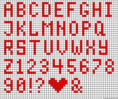 Alphabet Stitch, Pixel Letters, Crochet Alphabet, Crochet Letters, Cross Stitch Alphabet Patterns, Cross Stitch Fonts, Cross Stitch Letters, Diy Friendship Bracelets Patterns, Letters Alphabet