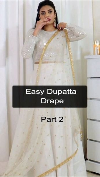 Net Duppata Draping Style, Net Dupatta Styles For Lehenga, How To Tie Dupatta On Lehenga, Duppata Draping Style On Suit, How To Set Dupatta On Lehenga, Lehenga Duppata Styling, How To Carry Dupatta On Suit, Duptta Wraping On Lehnga, How To Carry Dupatta On Lehenga