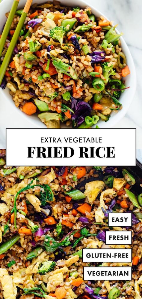 Vegetarische Diners, Vegetable Fried Rice Recipe, Rice Healthy, Veggie Fried Rice, Wallpaper Food, Vegetarian Meal Prep, Arroz Frito, Vegetable Fried Rice, Meals Healthy